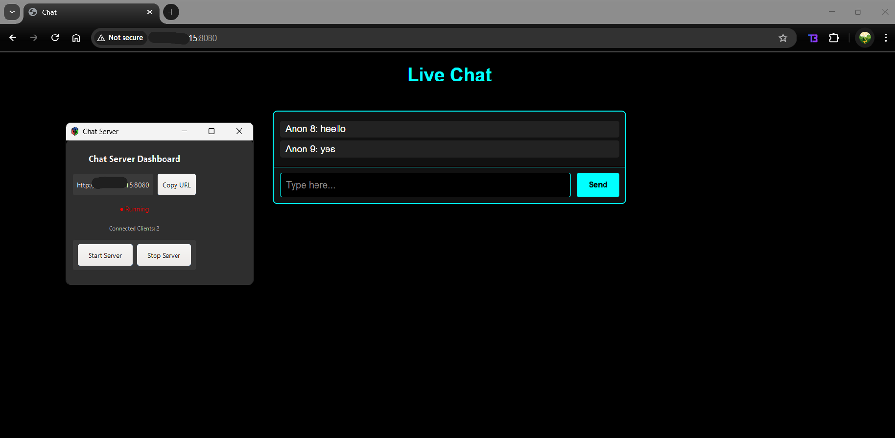 Live Chat Server (WebSocket)